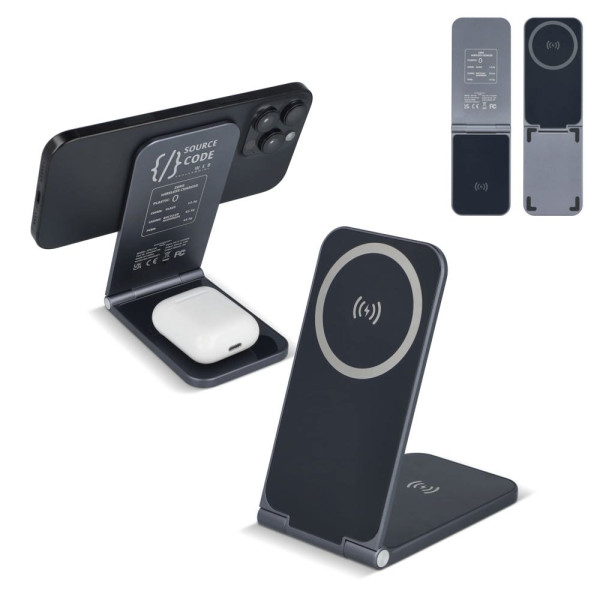 2255 -Xoopar Zero 2 in 1 draadloze oplader compatibel met MagSafe