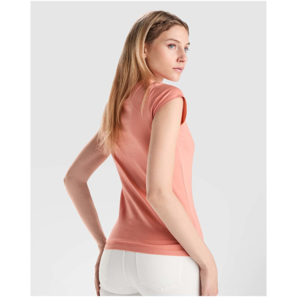 Victoria 155 g/m² damesshirt met V-hals en korte mouwen