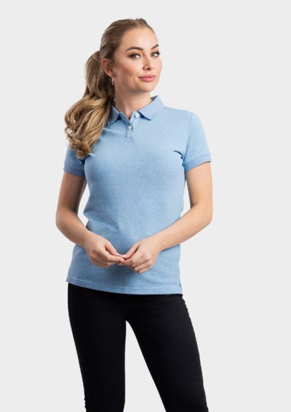L&S Heather Mix Polo Short Sleeves for her